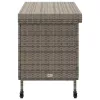  szürke polyrattan kerti tárolóláda kerekekkel 110x55x73 cm