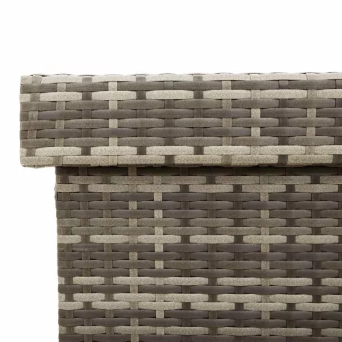  szürke polyrattan kerti tárolóláda kerekekkel 110x55x73 cm