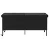  fekete polyrattan kerti tárolóláda kerekekkel 160x55x75 cm