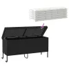  fekete polyrattan kerti tárolóláda kerekekkel 160x55x75 cm