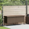  barna polyrattan kerti tárolóláda kerekekkel 160x55x75 cm