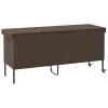  barna polyrattan kerti tárolóláda kerekekkel 160x55x75 cm