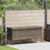  szürke polyrattan kerti tárolóláda kerekekkel 160x55x75 cm