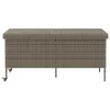  szürke polyrattan kerti tárolóláda kerekekkel 160x55x75 cm