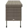  szürke polyrattan kerti tárolóláda kerekekkel 160x55x75 cm