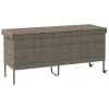 szürke polyrattan kerti tárolóláda kerekekkel 160x55x75 cm