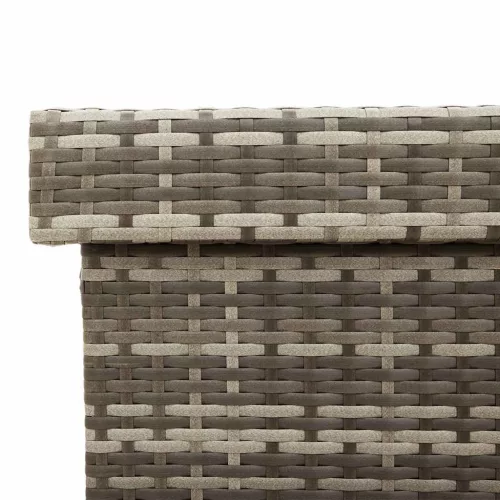  szürke polyrattan kerti tárolóláda kerekekkel 160x55x75 cm