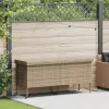  bézs polyrattan kerti tárolóláda kerekekkel 160x55x75 cm