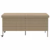  bézs polyrattan kerti tárolóláda kerekekkel 160x55x75 cm