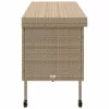  bézs polyrattan kerti tárolóláda kerekekkel 160x55x75 cm