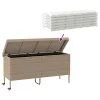  bézs polyrattan kerti tárolóláda kerekekkel 160x55x75 cm