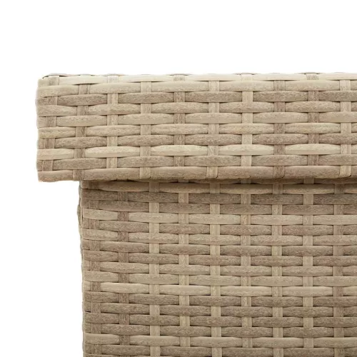  bézs polyrattan kerti tárolóláda kerekekkel 160x55x75 cm