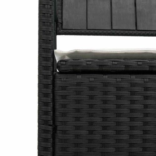  fekete polyrattan kerti tároló pad párnával