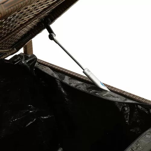  barna polyrattan kerti tárolópad párnával
