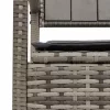  szürke polyrattan kerti tárolópad párnával