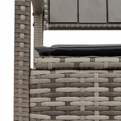  szürke polyrattan kerti tárolópad párnával