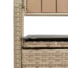  bézs polyrattan kerti tárolópad párnával