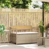  bézs polyrattan kerti tárolópad párnával