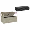  világosszürke polyrattan kerti tárolópad párnával