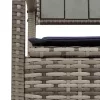  szürke polyrattan kerti tárolópad párnával