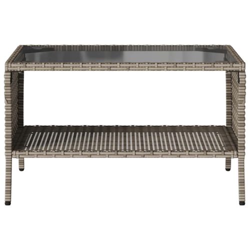  2 személyes szürke polyrattan kerti kanapé asztallal&párnával