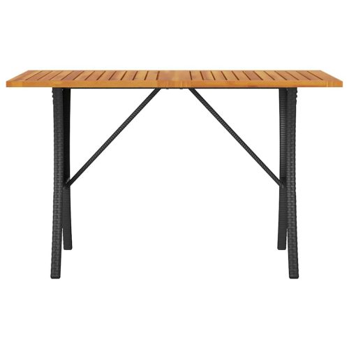  3 személyes fekete polyrattan kerti kanapé asztallal&párnával