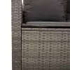  3 személyes szürke polyrattan kerti kanapé asztallal&párnával