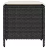  4 részes fekete polyrattan kerti ülőgarnitúra párnákkal