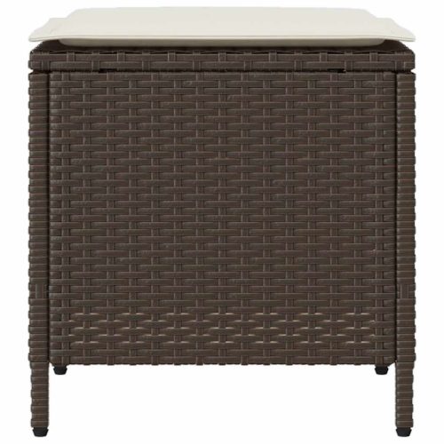  4 részes barna polyrattan kerti ülőgarnitúra párnákkal