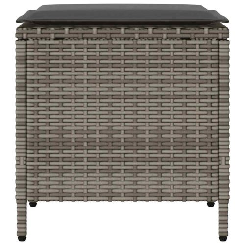  4 részes szürke polyrattan kerti ülőgarnitúra párnákkal