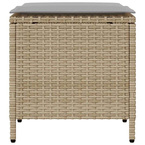  4 részes bézs polyrattan kerti ülőgarnitúra párnákkal