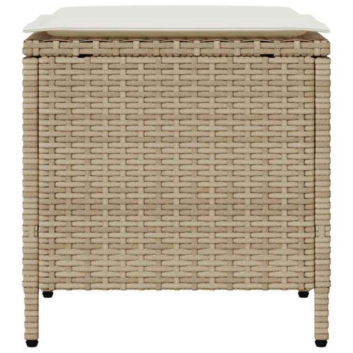  4 részes bézs polyrattan kerti ülőgarnitúra párnákkal