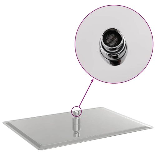  négyszögletes rozsdamentes acél esőztető zuhanyrózsa 40x30 cm