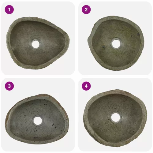  Folyóköves mosdó Világosszürke (30-37) x (25-30) x 12 cm