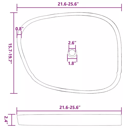  Mosdó Szürke (55-65) x (40-50) x 6 cm Folyami kő