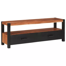    Médiatároló szekrény fiókkal polcokkal Barna tömör akácfa