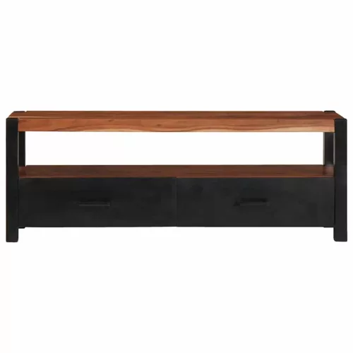  Médiatároló szekrény fiókkal polcokkal Barna tömör akácfa