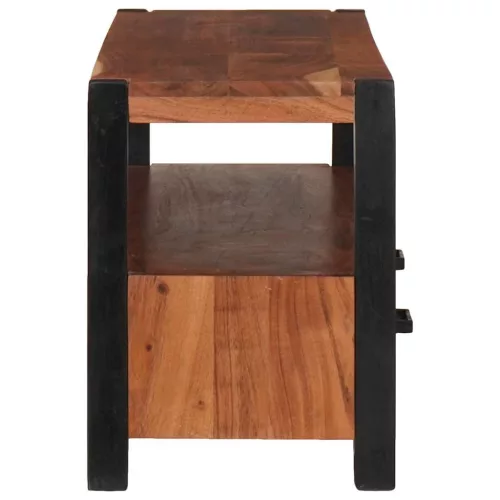  Médiatároló szekrény fiókkal polcokkal Barna tömör akácfa