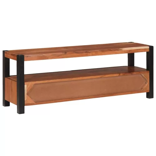  Médiatároló szekrény fiókkal polcokkal Barna tömör akácfa