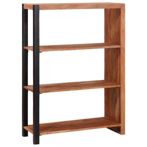  Könyvszekrény Barna, Fekete 80 x 30 x 110 cm Tömör Akácfa