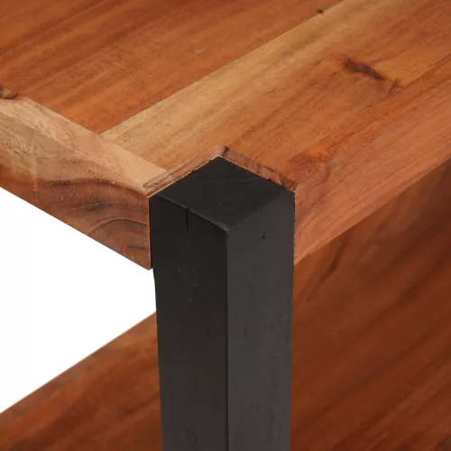  Könyvszekrény Barna, Fekete 80 x 30 x 110 cm Tömör Akácfa