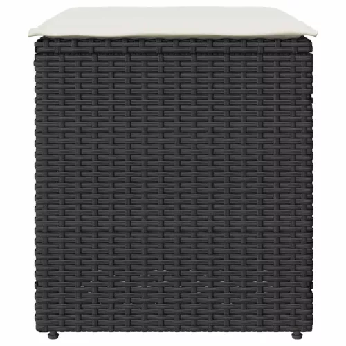  kerti székek párnákkal 2 db fekete 40x40x43 cm polirattan