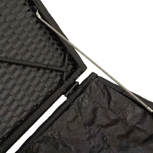  kerti székek párnákkal 2 db fekete 40x40x43 cm polirattan