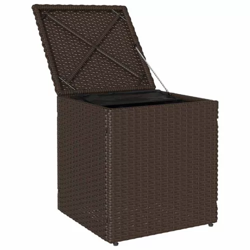  2 db barna polyrattan kerti szék párnával 40x40x43 cm