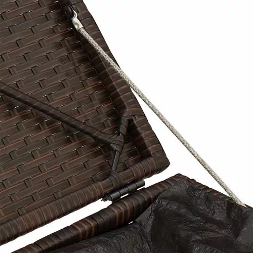  2 db barna polyrattan kerti szék párnával 40x40x43 cm