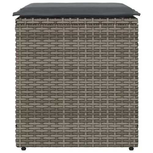  kerti székek párnákkal 2 db szürke 40x40x43 cm polirattan