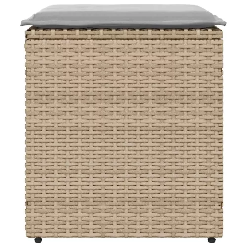  2 db bézs polyrattan kerti szék párnával 40x40x43 cm