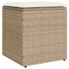  2 db bézs polyrattan kerti szék párnával 40x40x43 cm