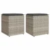  2 db világosszürke polyrattan kerti szék párnával 40x40x43 cm