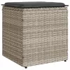  2 db világosszürke polyrattan kerti szék párnával 40x40x43 cm